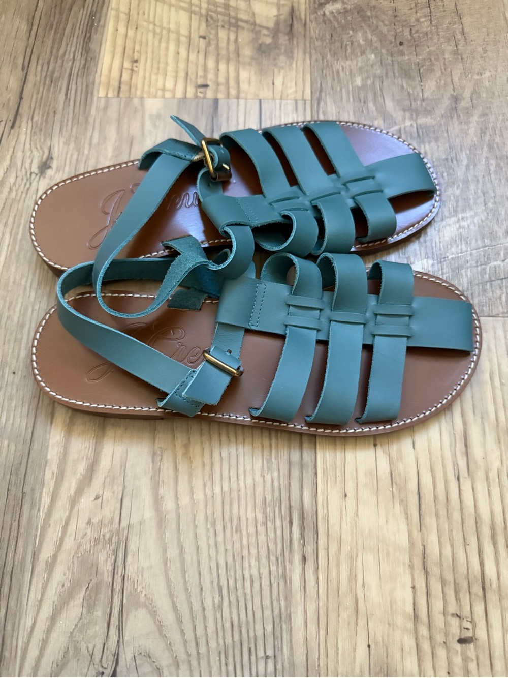 J Crew Women’s Teal Sandals - Gladiator/Fisherman Strappy Style - Picture 2 of 4